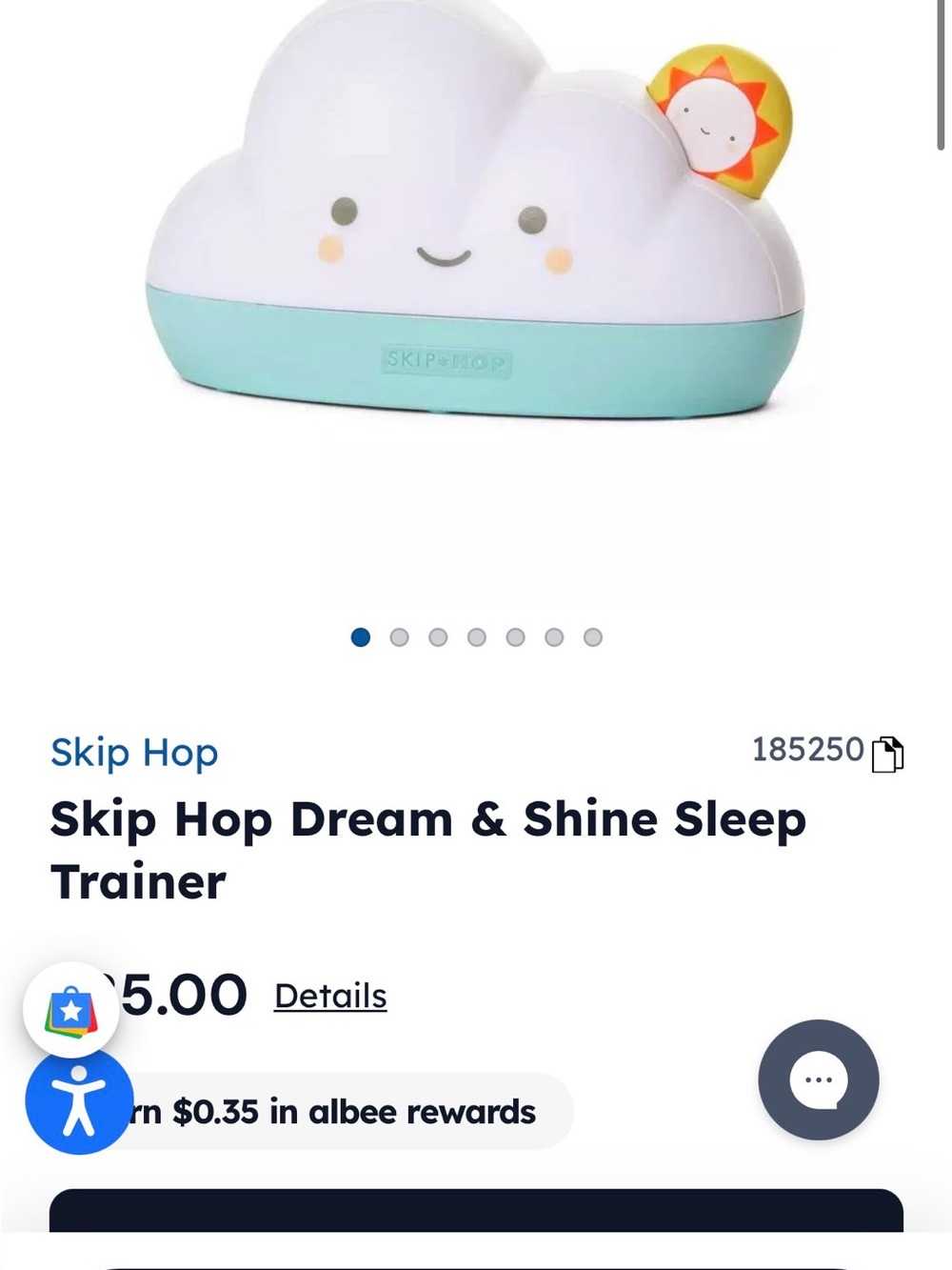 Skip Hop Cloud Nightlight - White & Mint with Sunny Accent